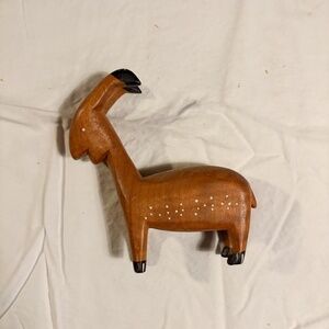 Hand-Carved Wooden Deer/Impala Figurine – Minimalist Folk Art